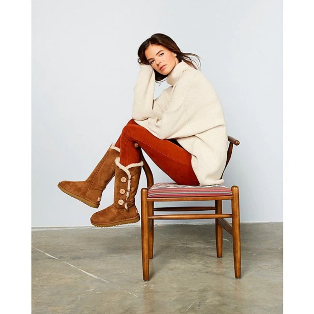 UGG® Bailey Suede Button Triplet II Water-Repellent Cold Weather Tall Boots - Picture 6 of 16